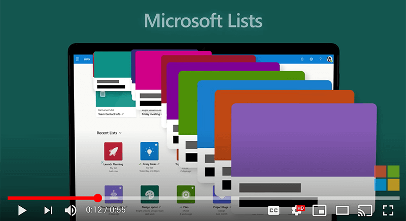microsoft lists video